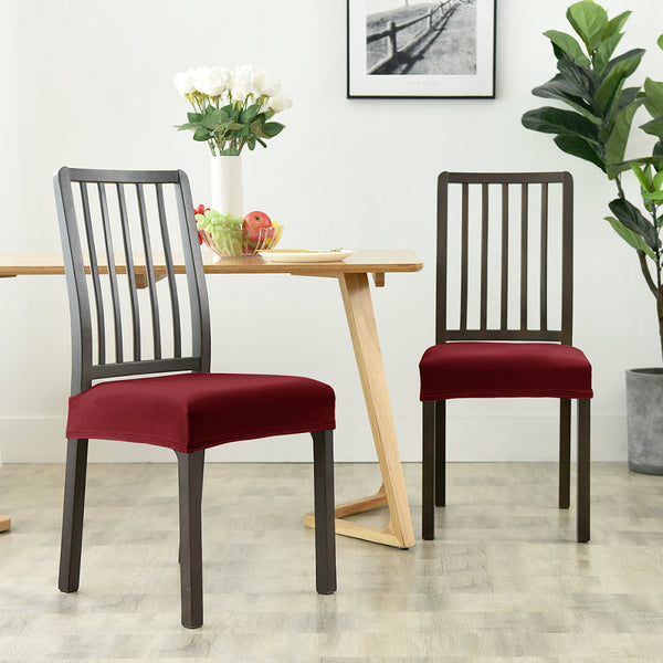 Dining Chair Velvet Seat Covers - Mahroon