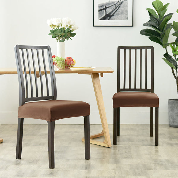 Dining Chair Velvet Seat Covers - Dark Brown
