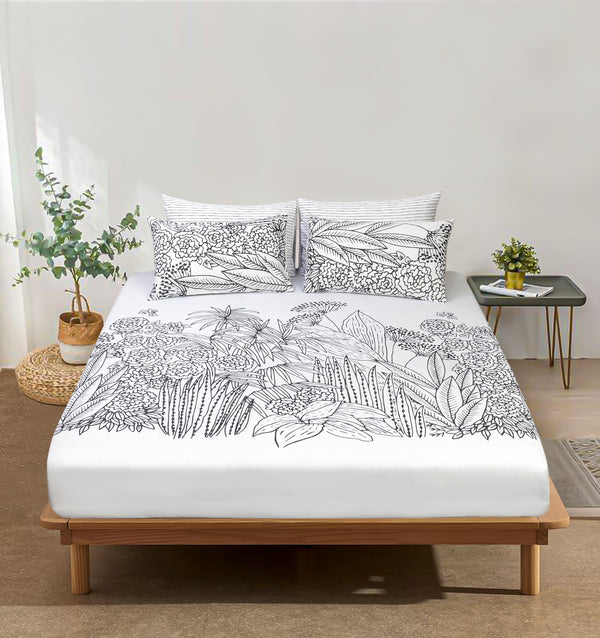 Pure Cotton Bed Sheet Set - Viola