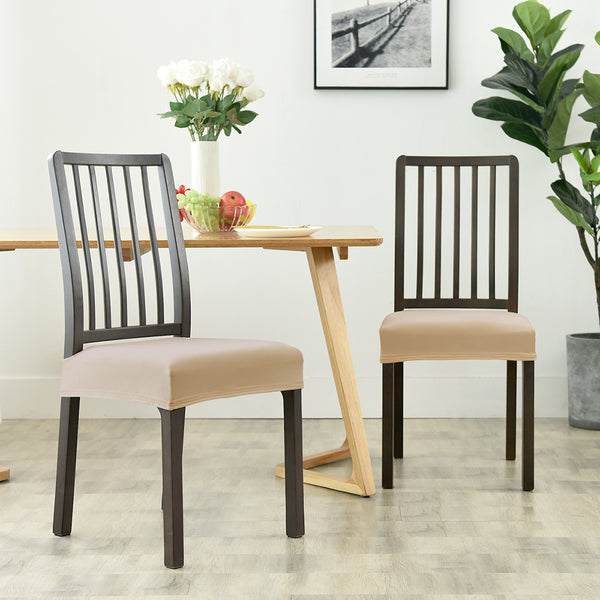Dining Chair Velvet Seat Covers - Beige