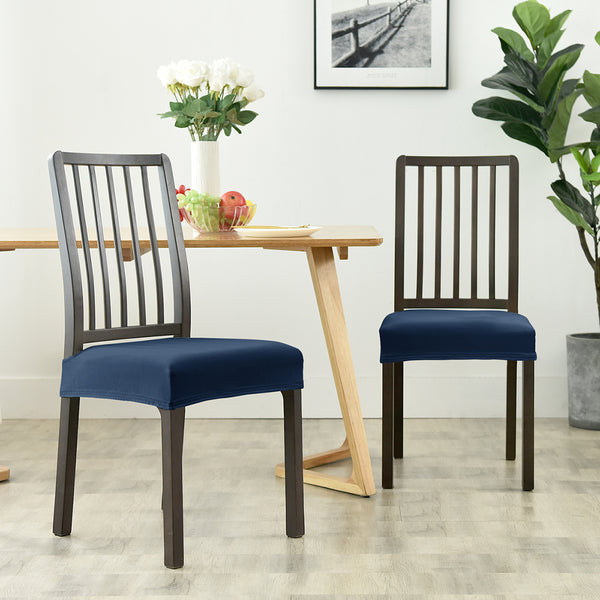 Dining Chair Velvet Seat Covers - Dark Blue
