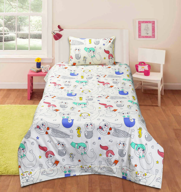 Cartoon Character Bed Sheet - Mermaid