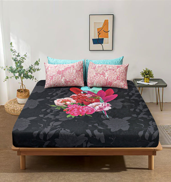 Pure Cotton Bed Sheet Set - Floral Bunch