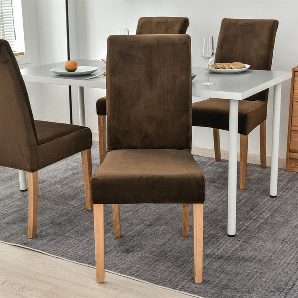 Suede Velvet Chair Covers - Choclate Brown