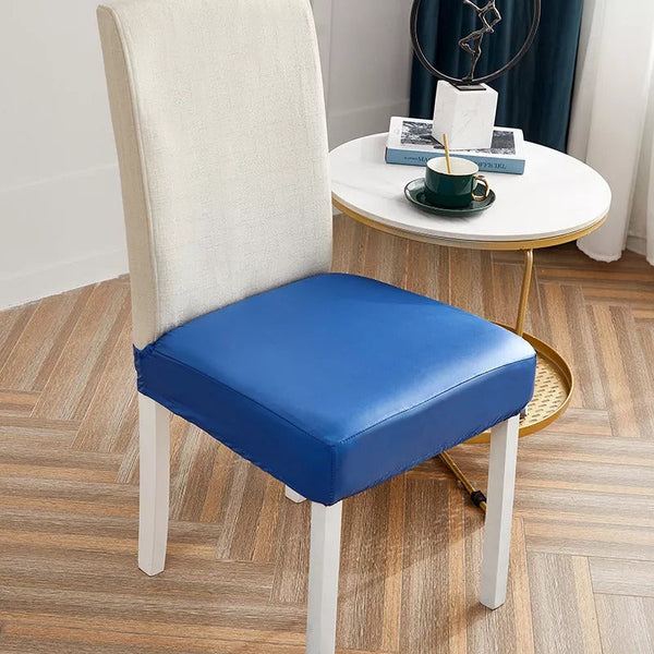 Dining Seat Waterproof PU Leather Covers - Royal Blue
