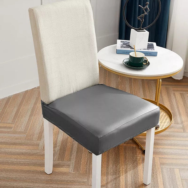 Dining Seat Waterproof PU Leather Covers - Grey